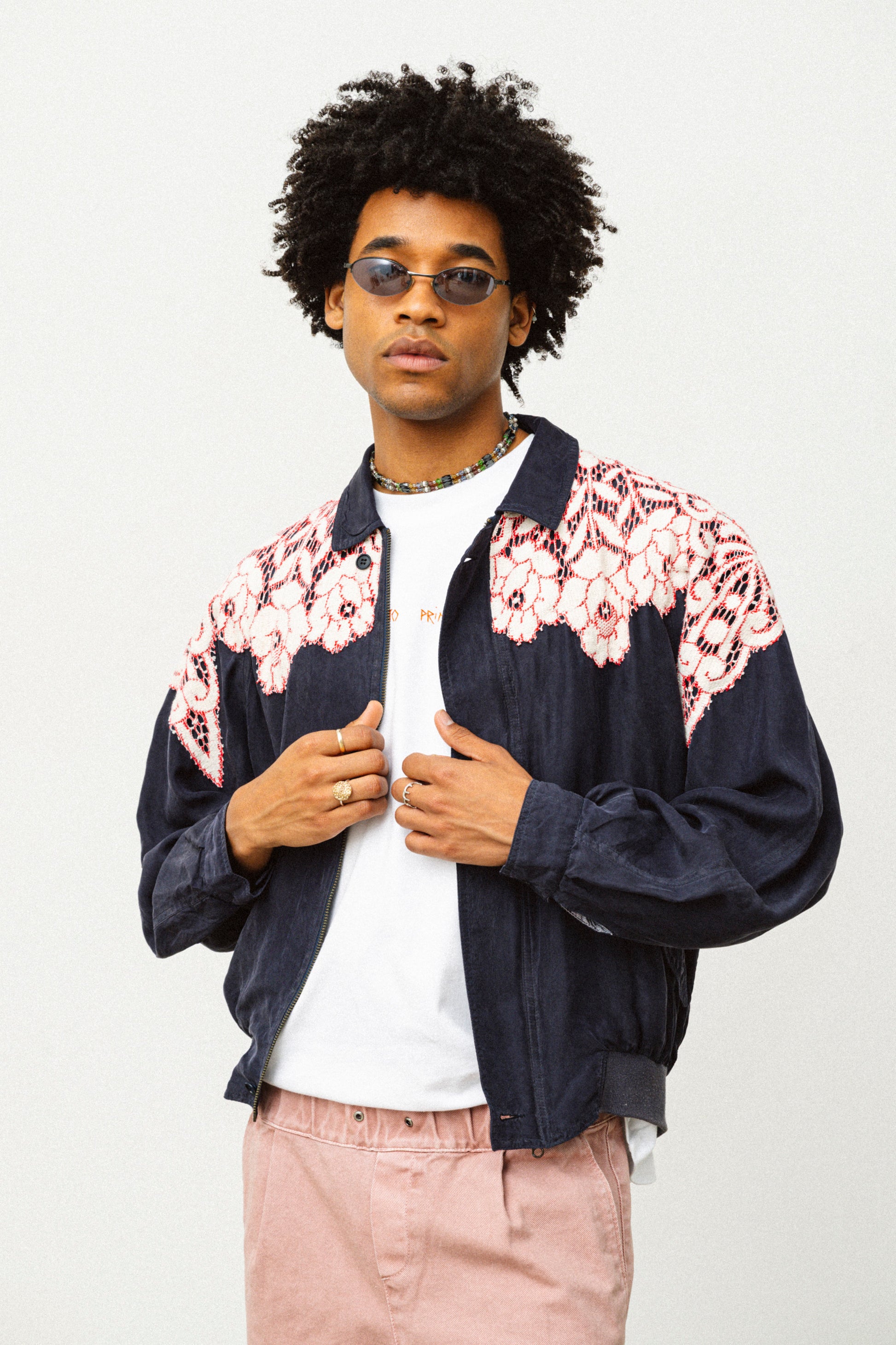BLUE SILK BOMBER