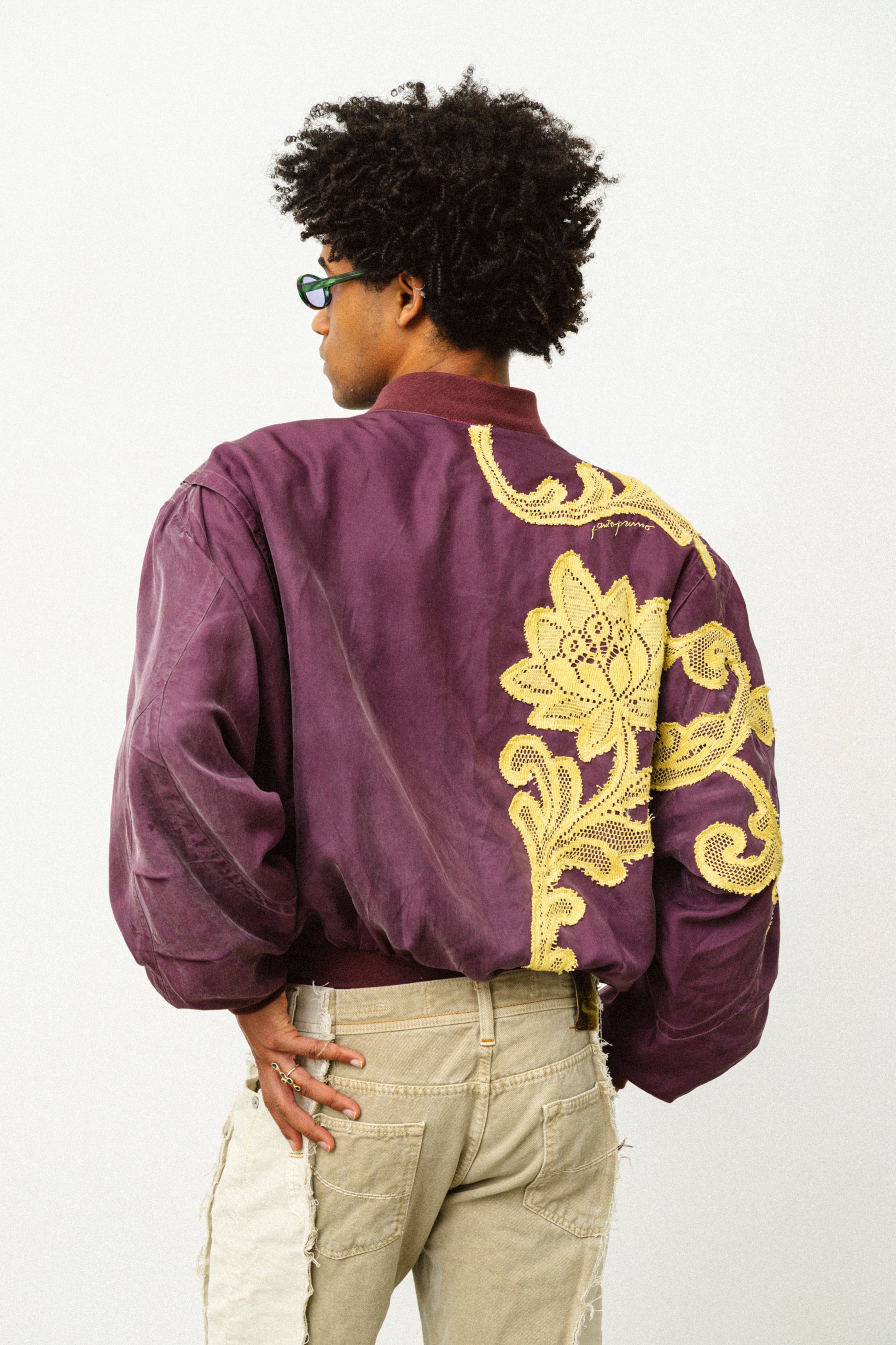 BOMBER IN SETA BORDEAUX