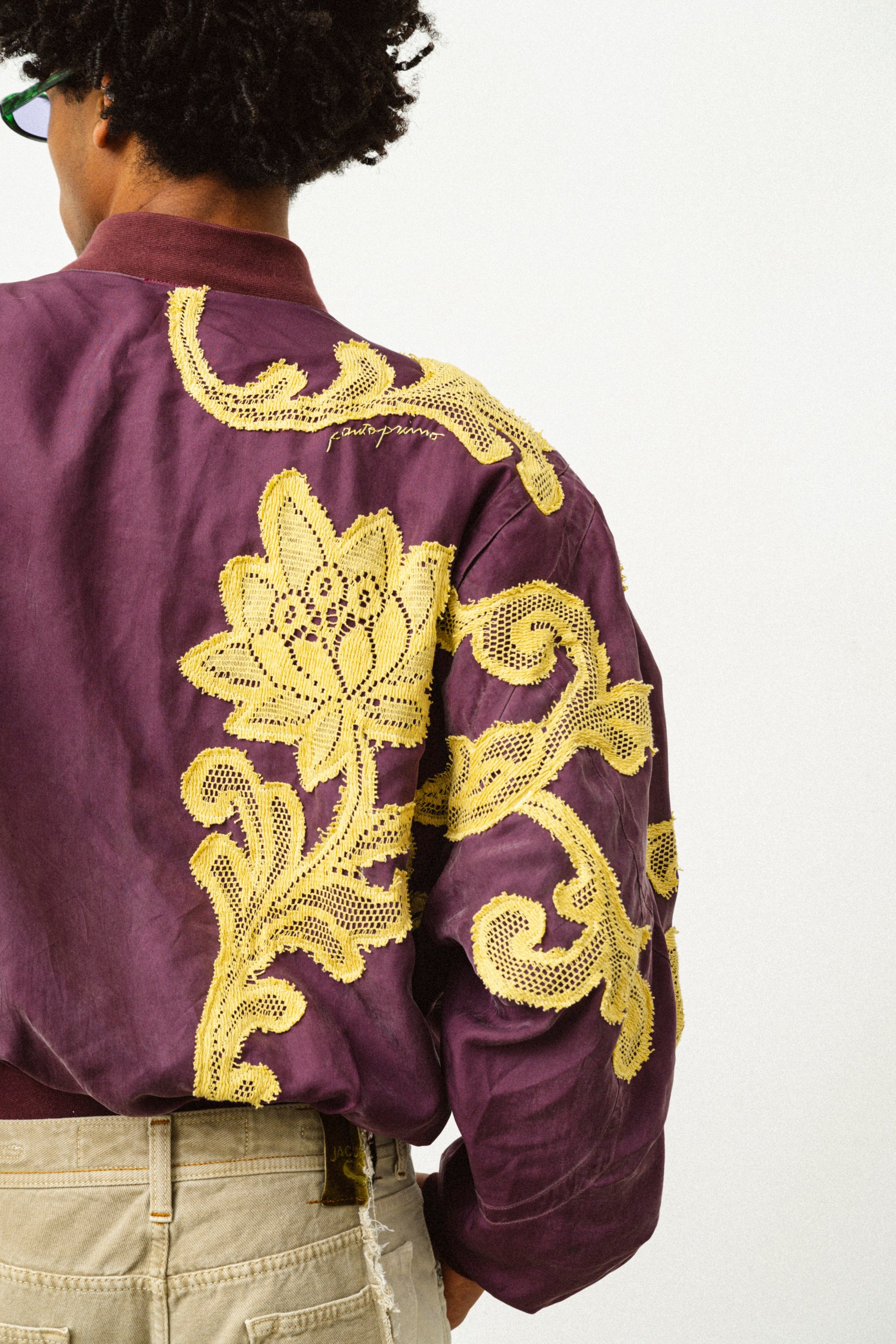 BOMBER IN SETA BORDEAUX