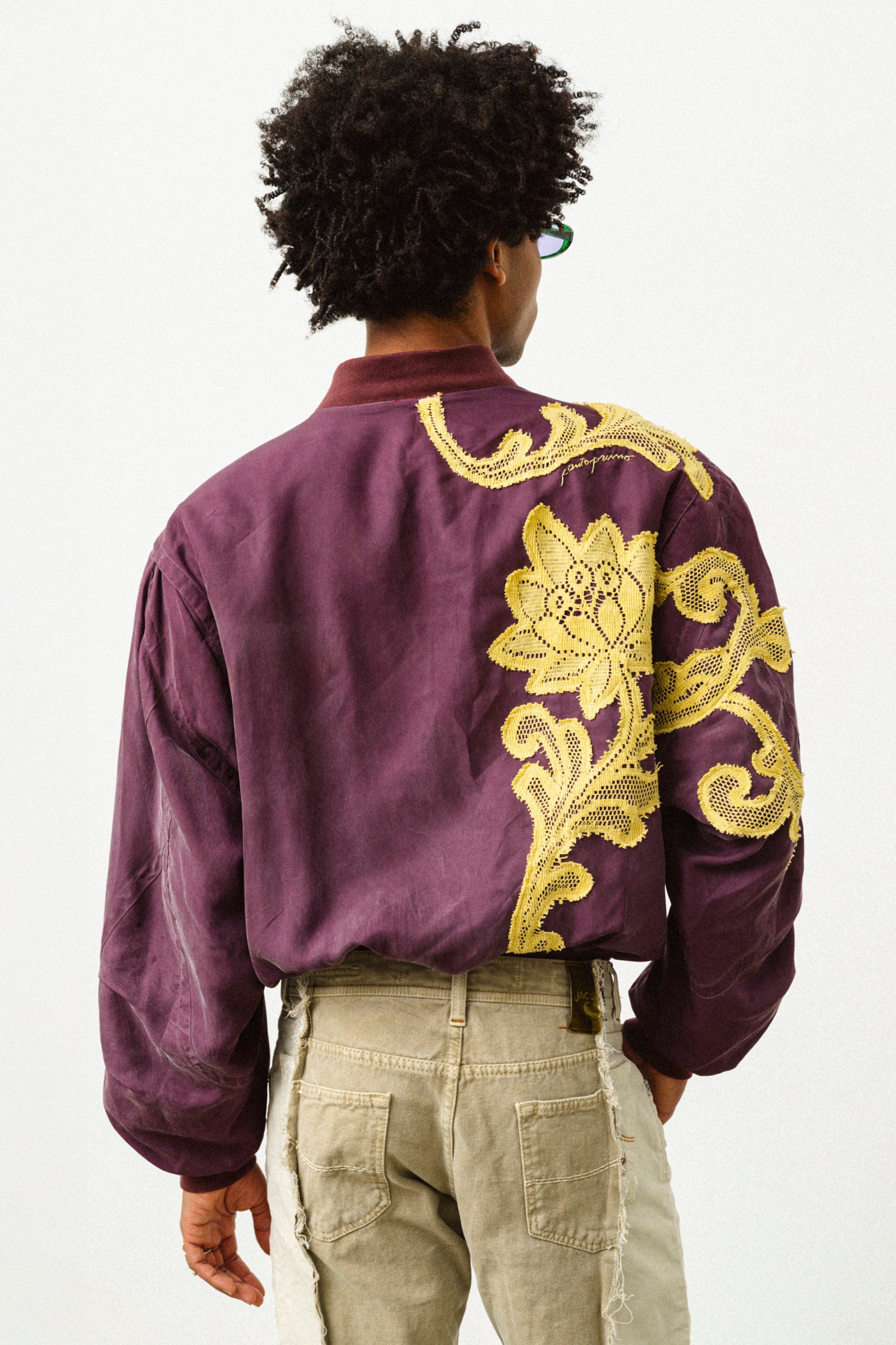 BOMBER IN SETA BORDEAUX