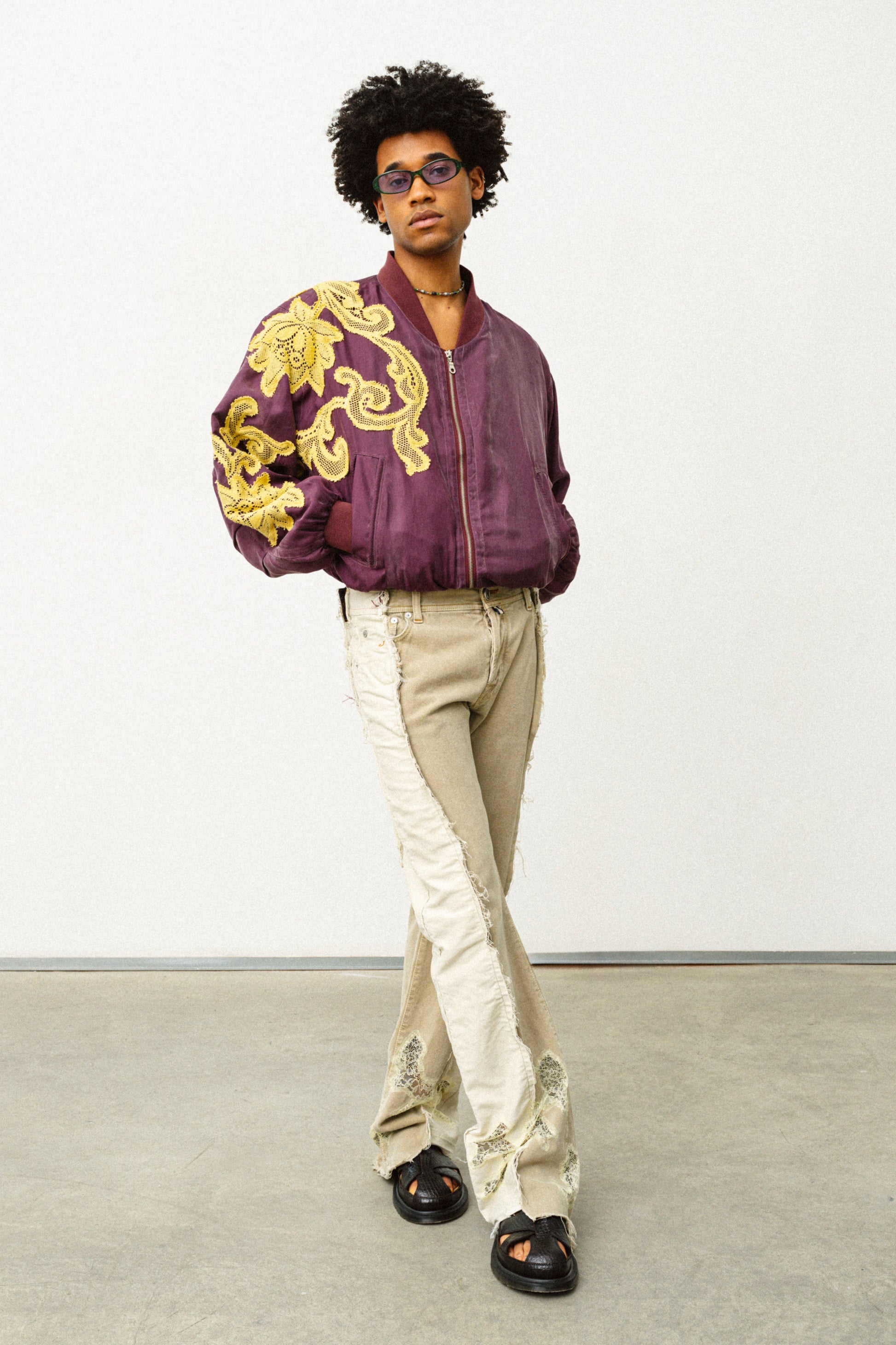 BOMBER IN SETA BORDEAUX