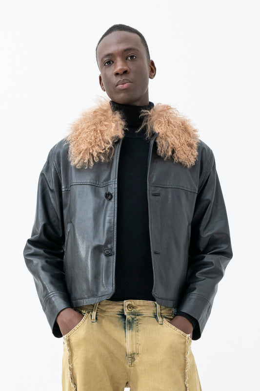 CROPPED LEATHER JACKET