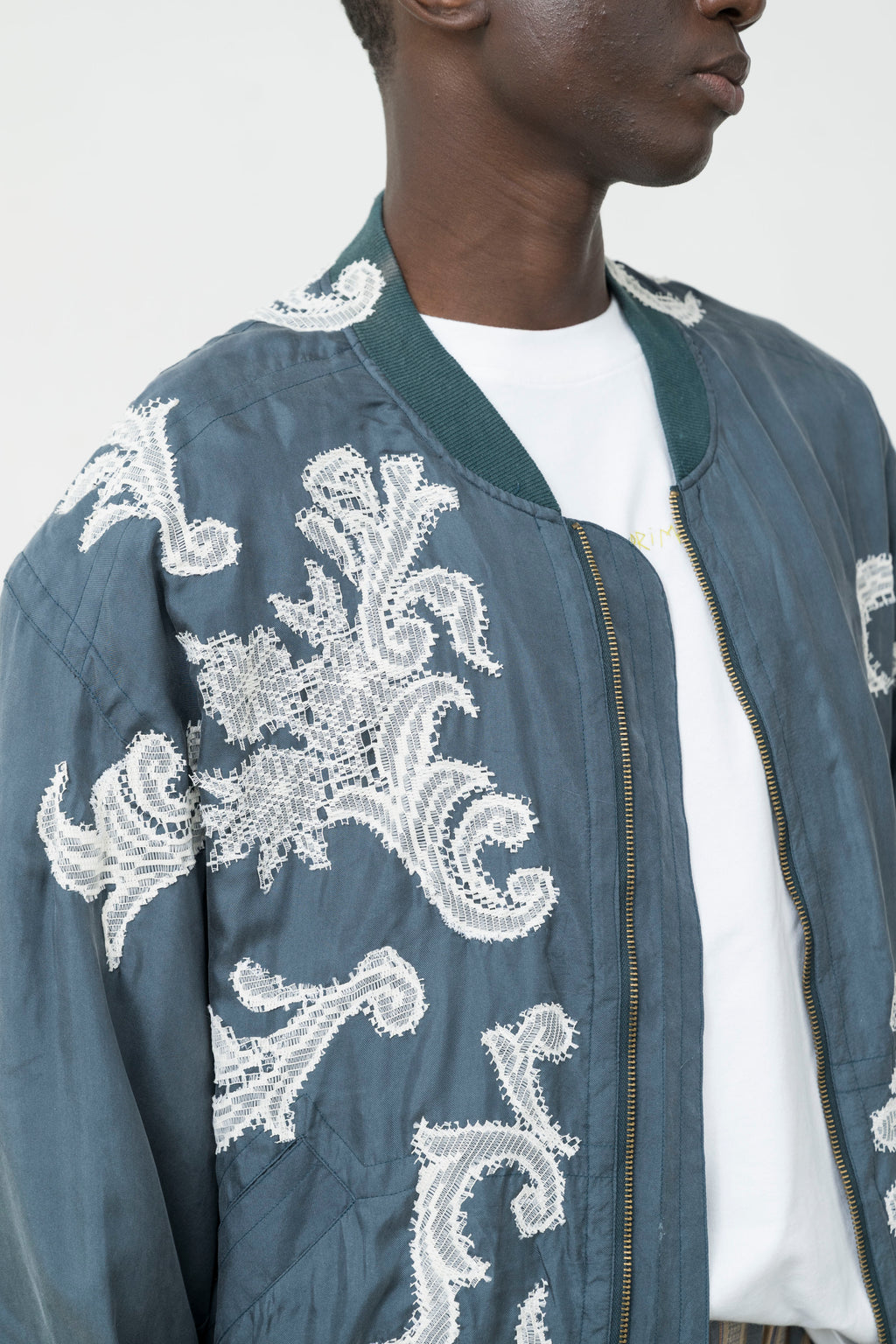 TURQUOISE SILK BOMBER