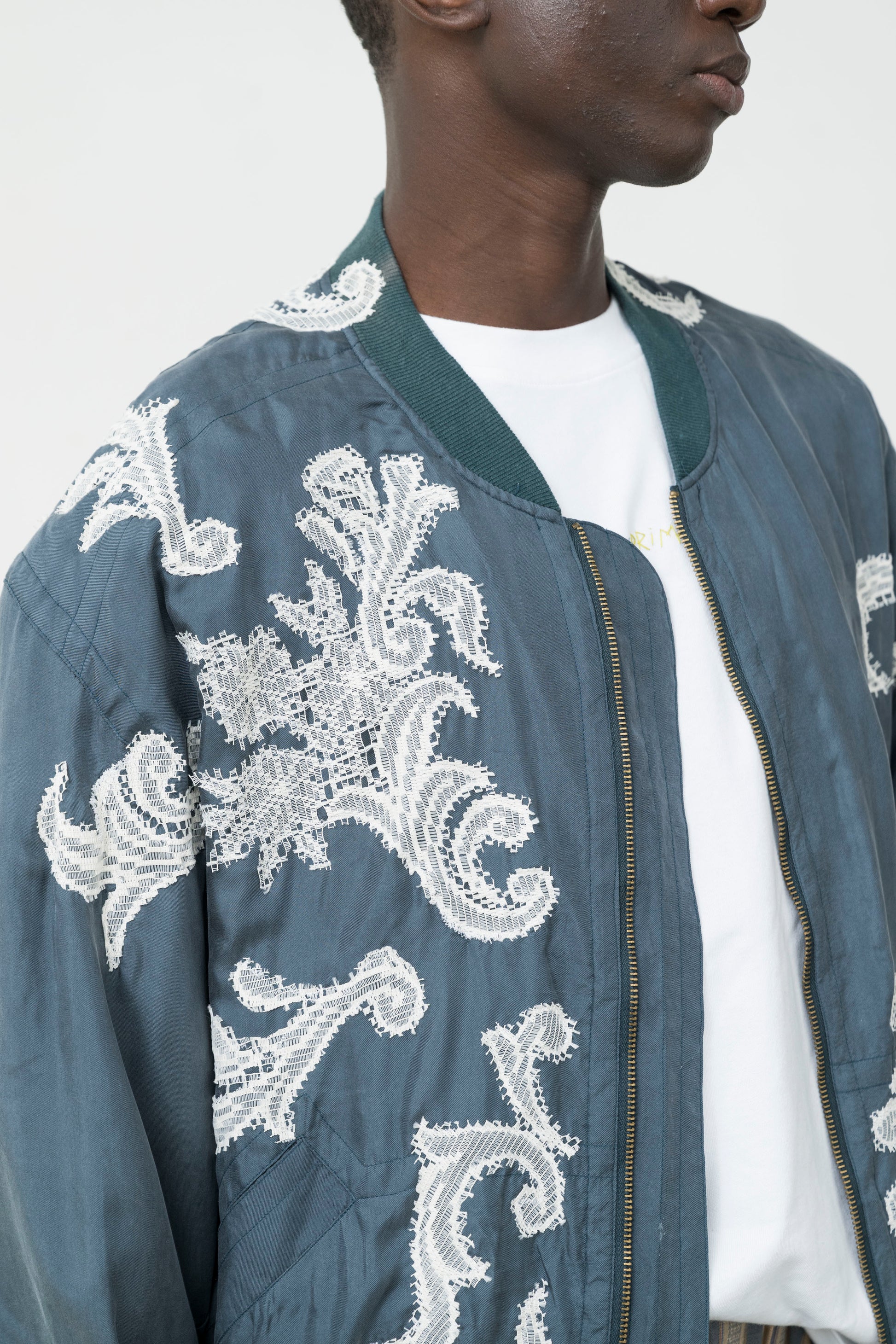 TURQUOISE SILK BOMBER