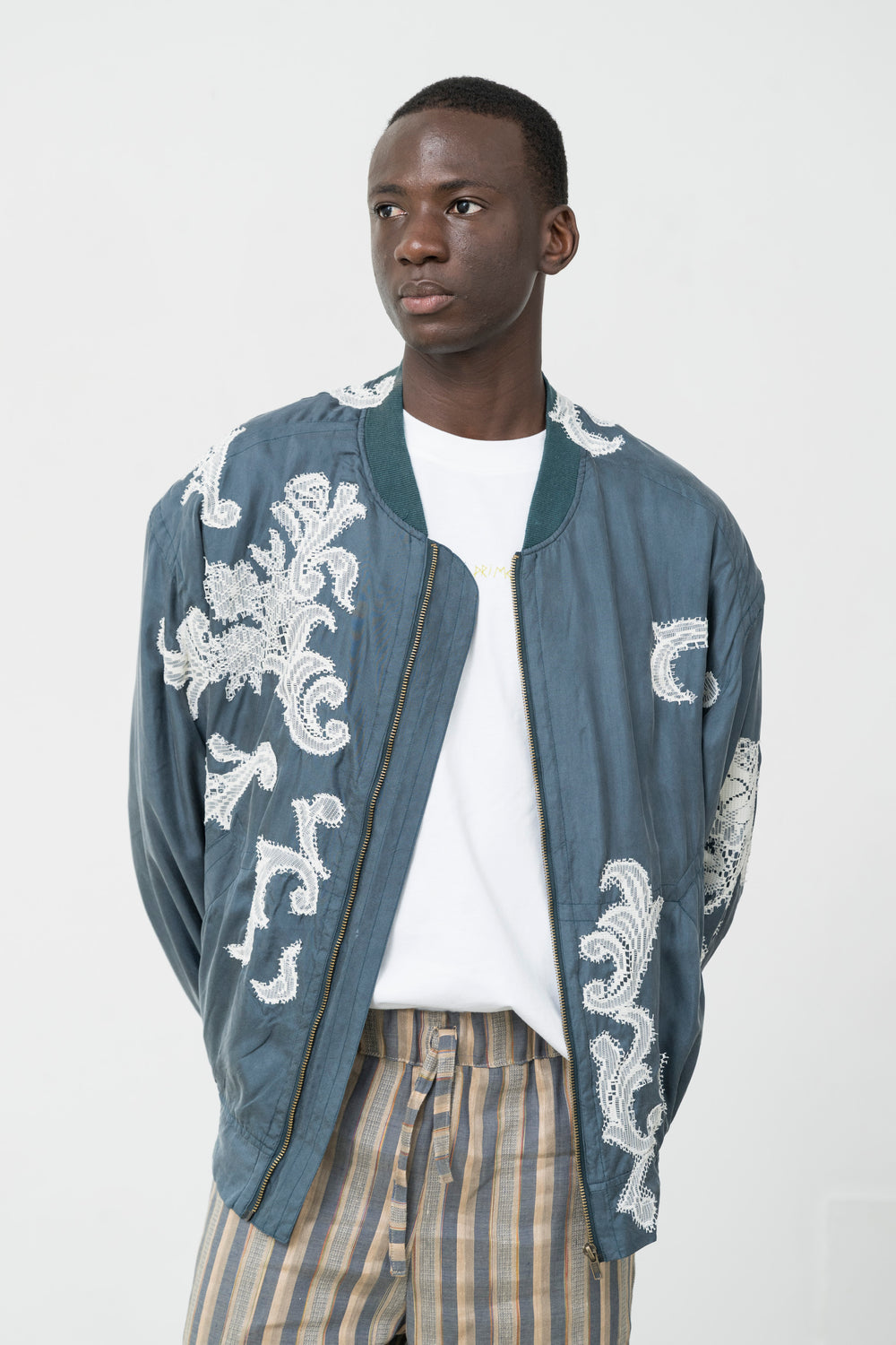 TURQUOISE SILK BOMBER