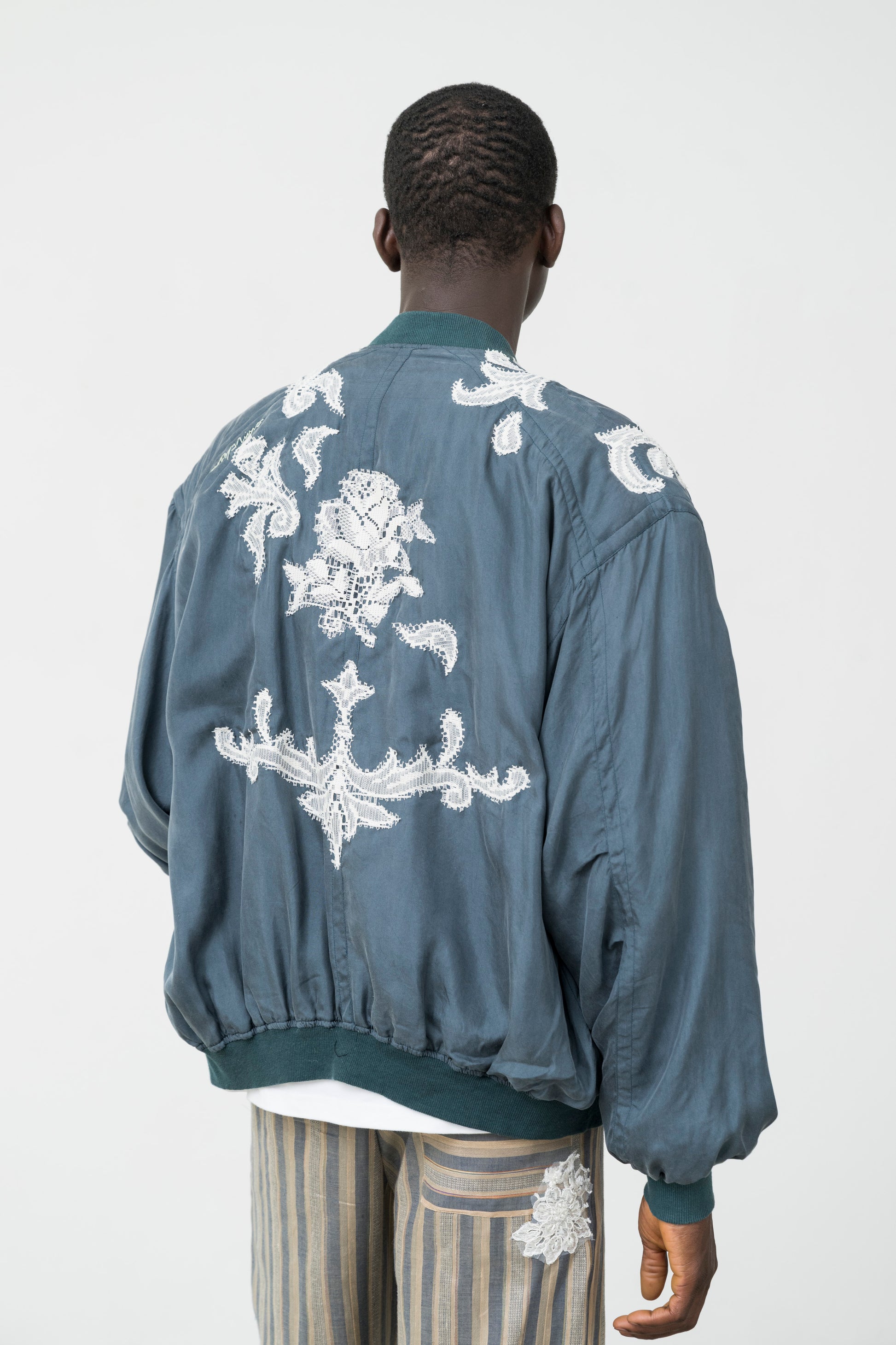 TURQUOISE SILK BOMBER