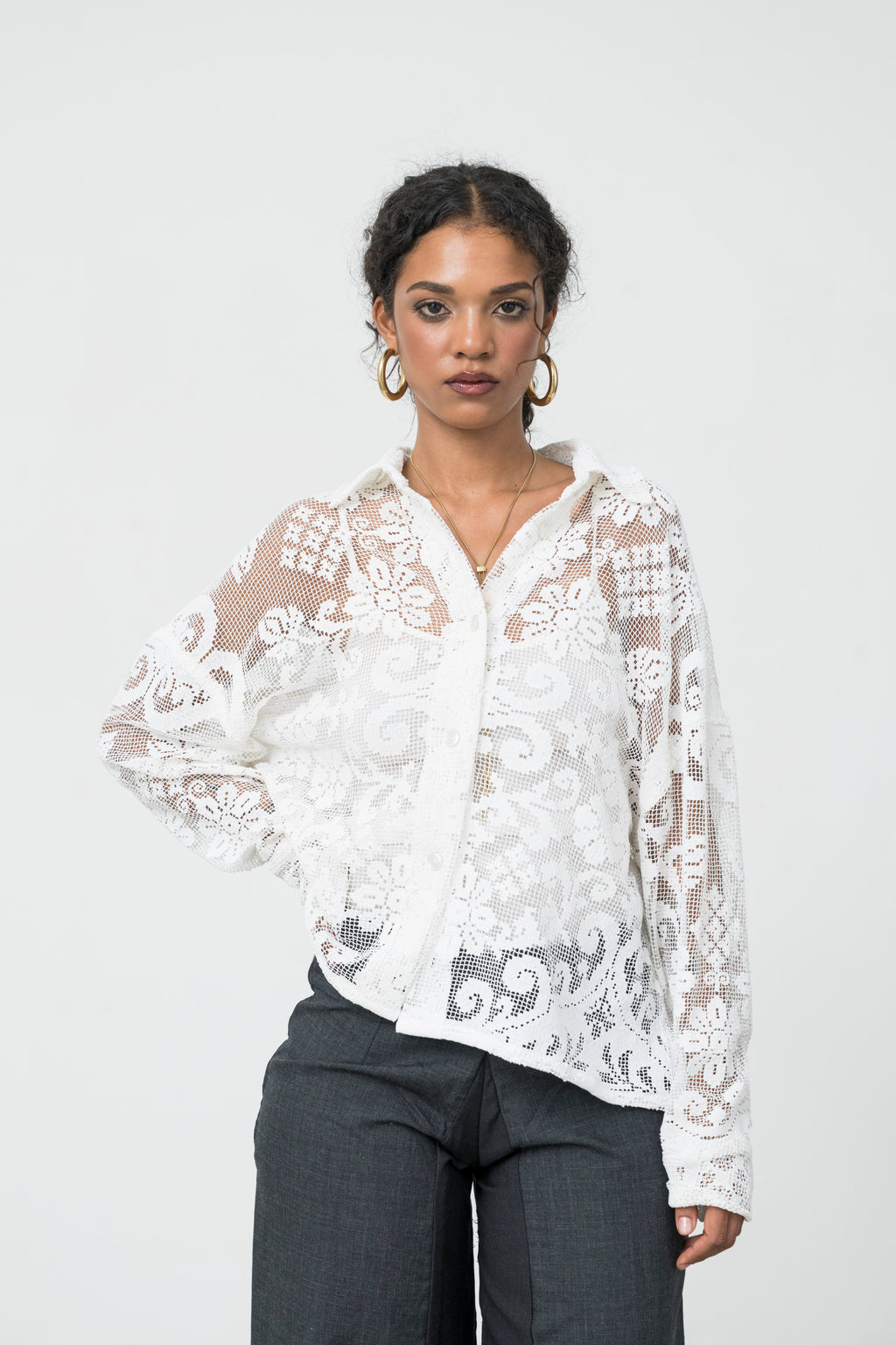 BRODERIE LS SHIRT