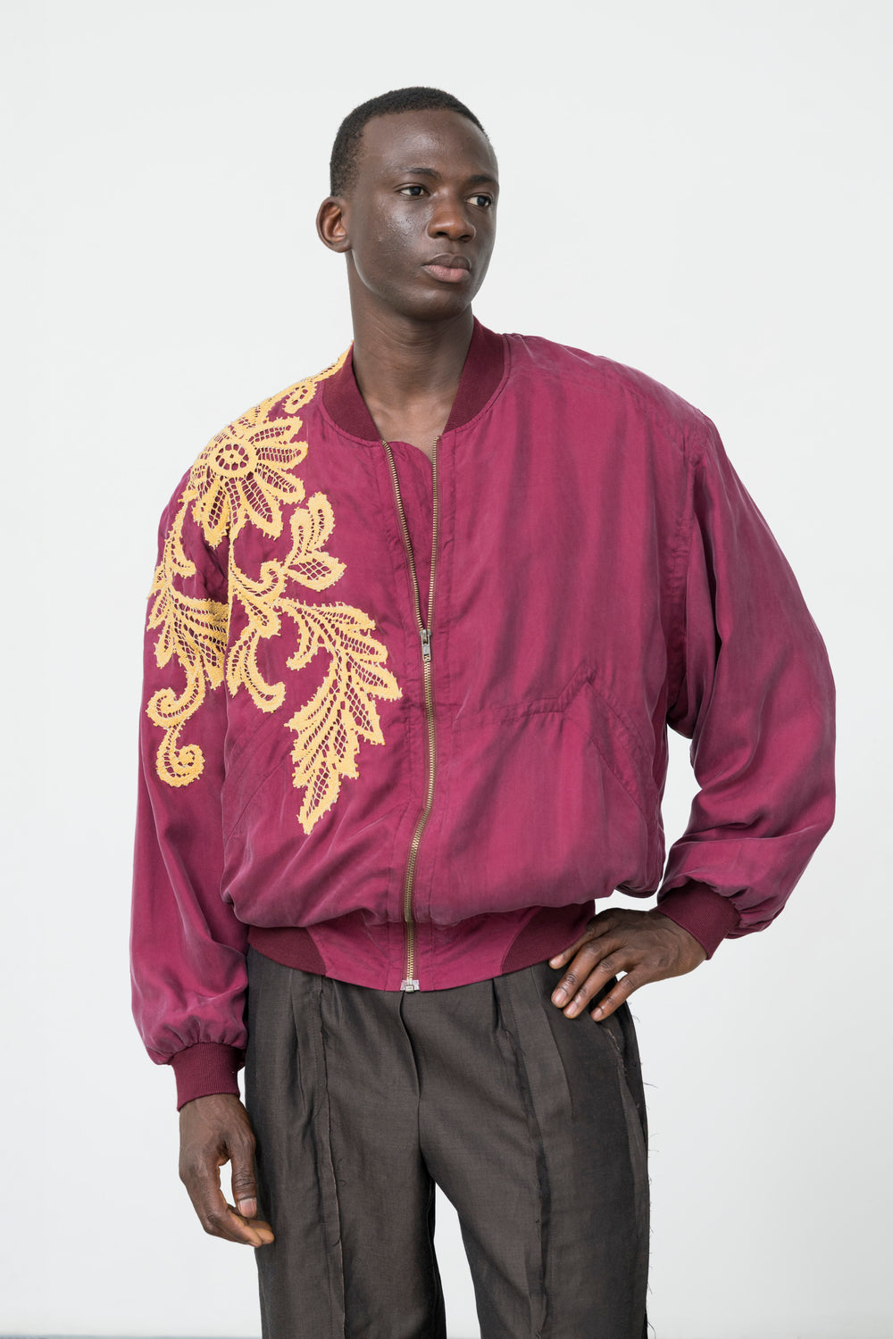 BORDEAUX SILK BOMBER