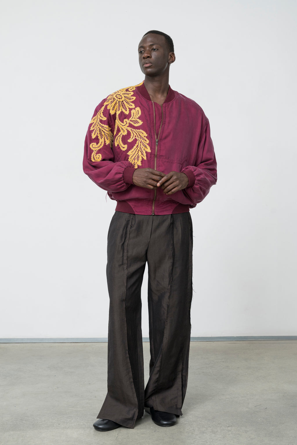 BORDEAUX SILK BOMBER