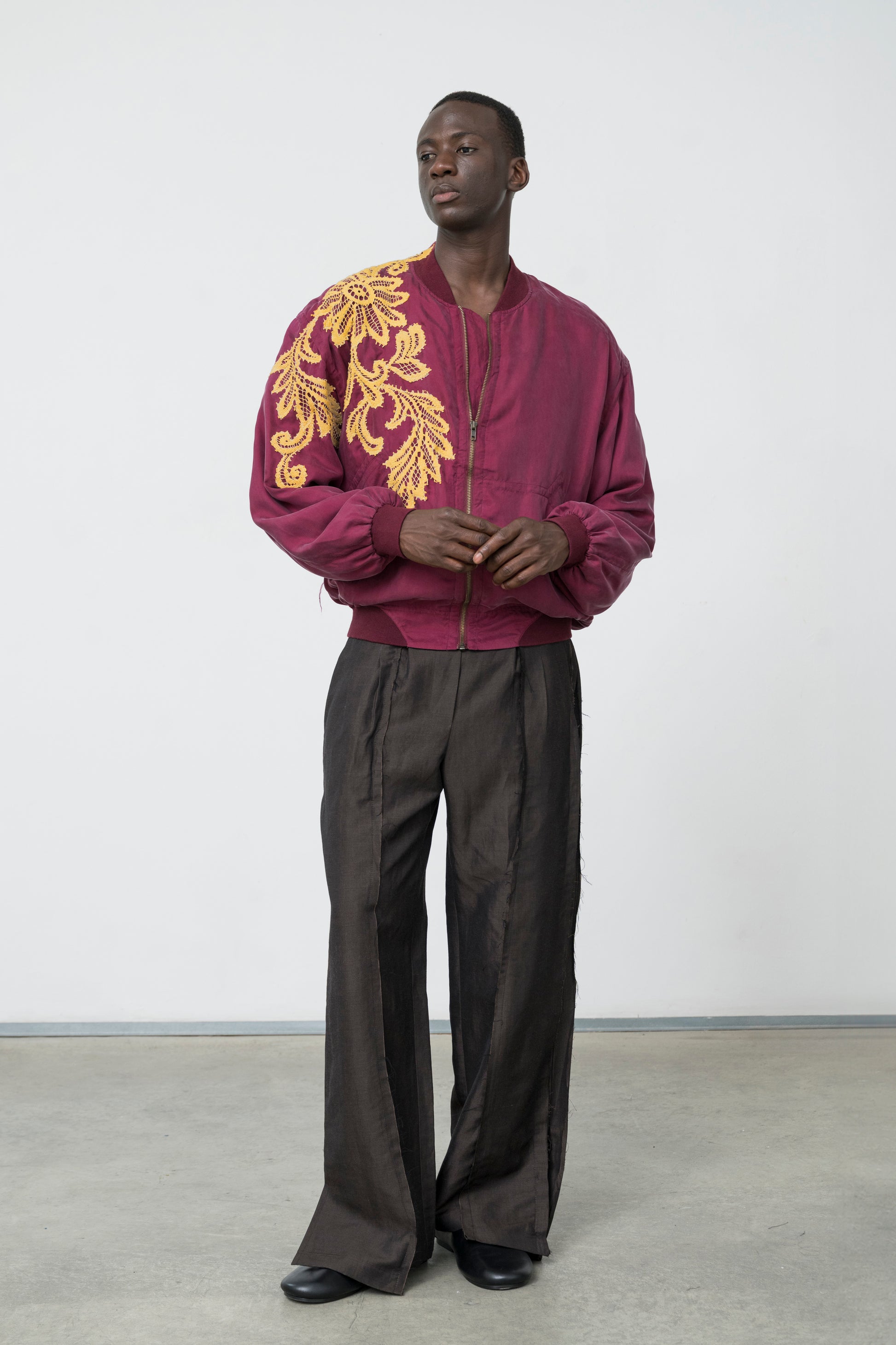 BORDEAUX SILK BOMBER
