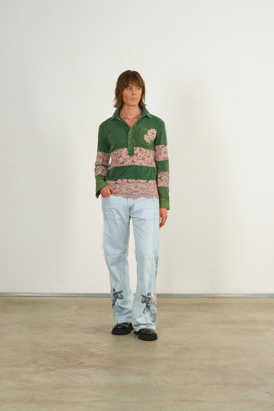 DISCARDED BRODERIE POLO