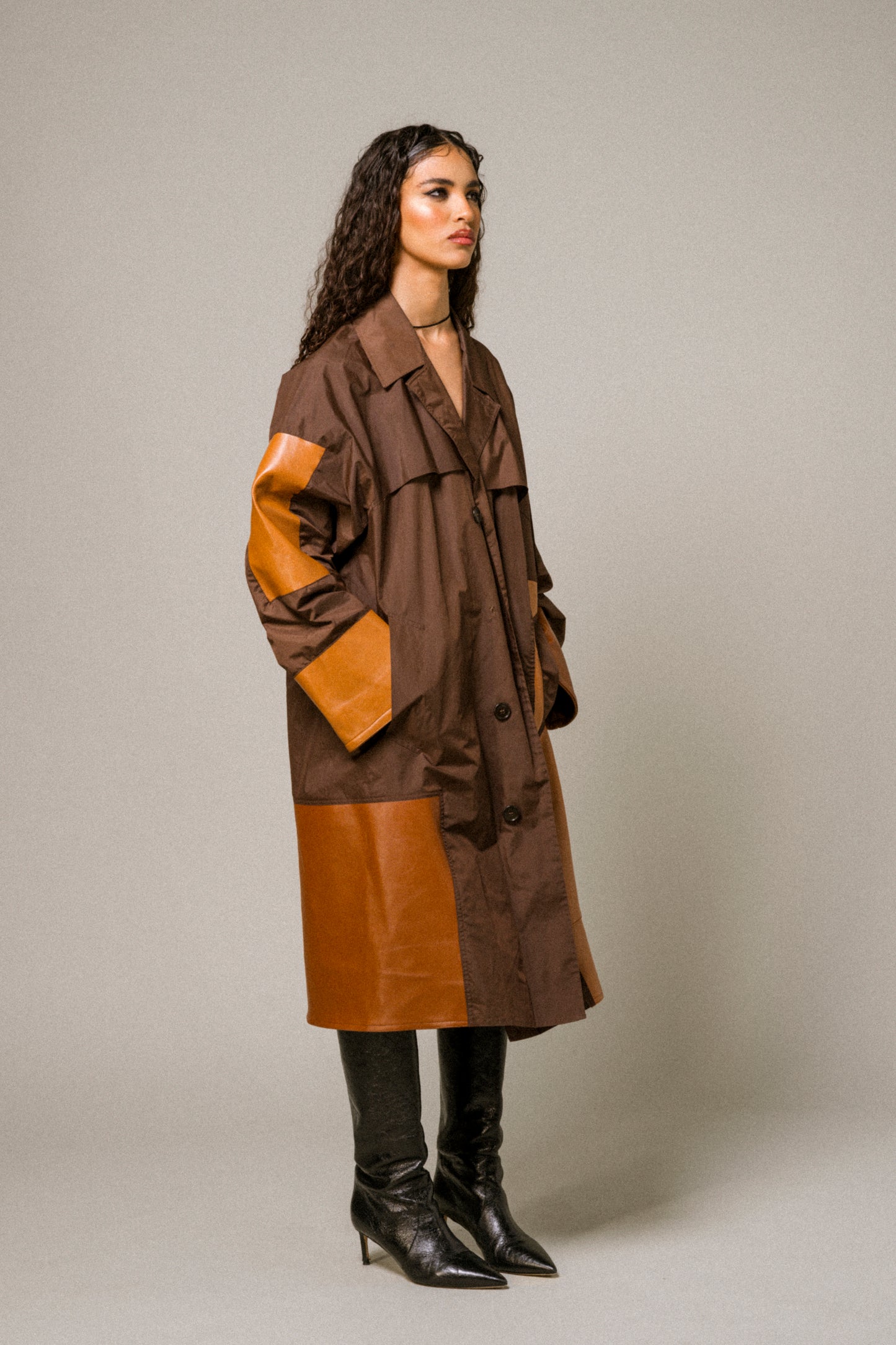 Allegoria Leather Raincoat